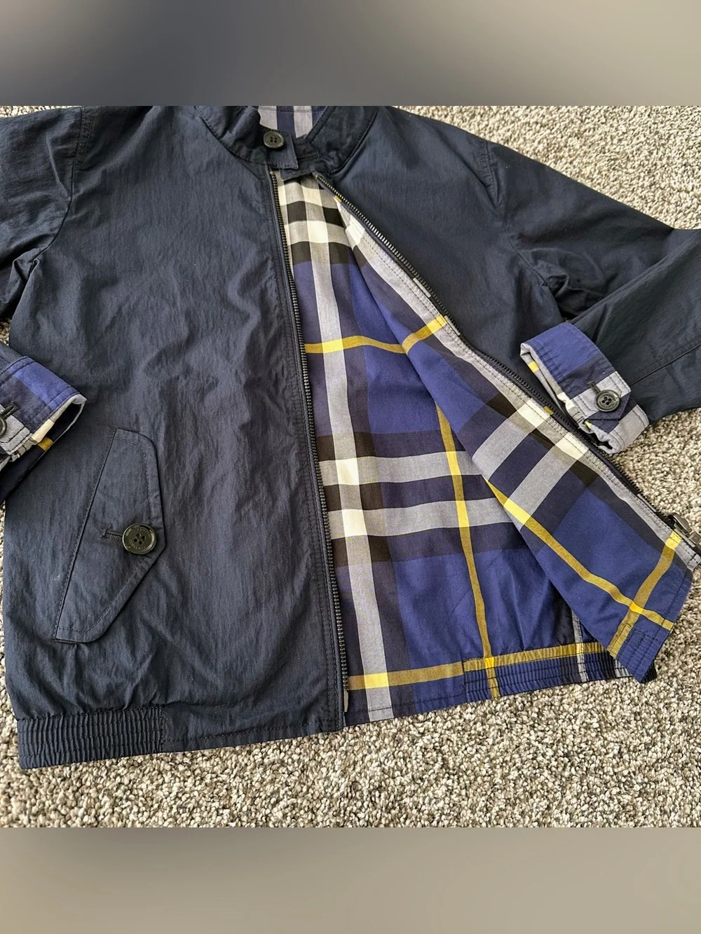 Authentic BURBERRY Boy Bomber Windbreaker Reversible Jacket Kid Youth 9-10 Year